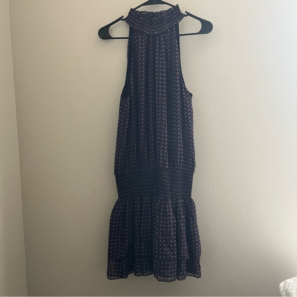 Ramy Brook New York Womans Large Sleeveless Halter Neck Elastic Drop Waist Dress